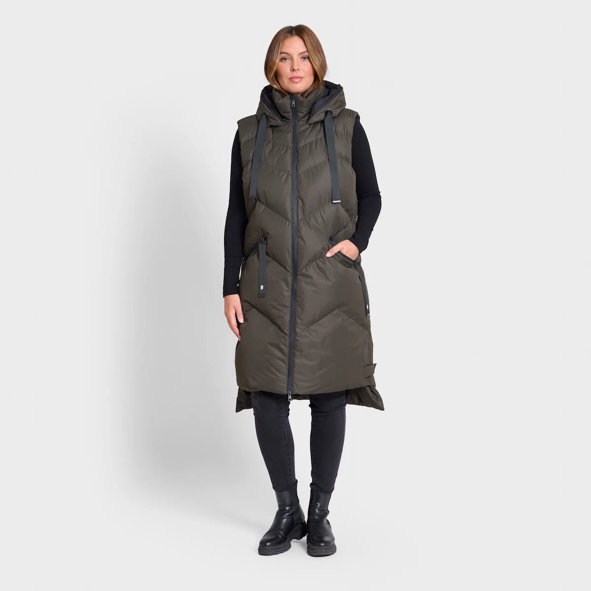 Discount Mania Saint and Sinner Khaki Quilted Gilet