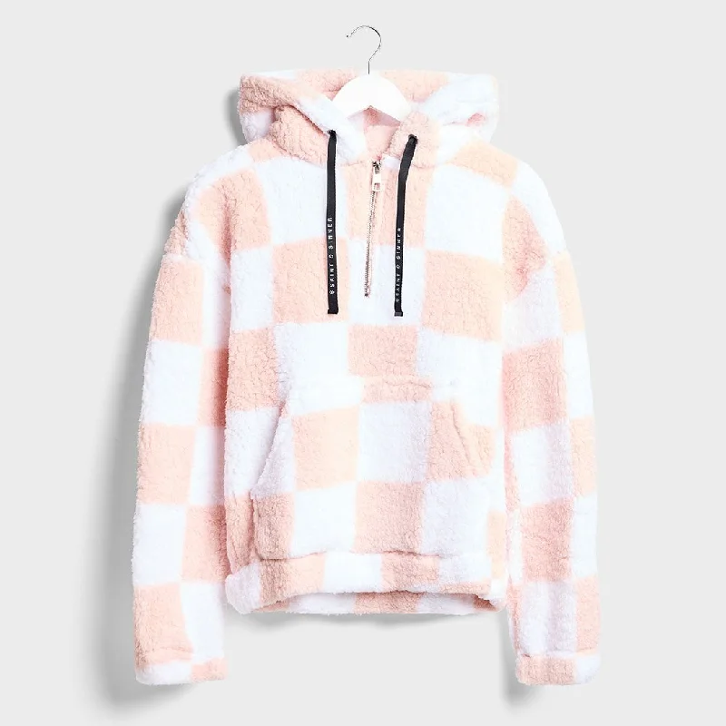 Midnight Madness Saint and Sinner Ladies Checked Zip Fleece