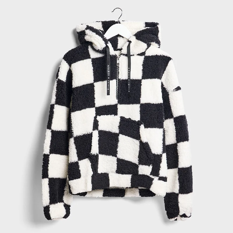 Major Savings Saint and Sinner Ladies Checked Zip Fleece
