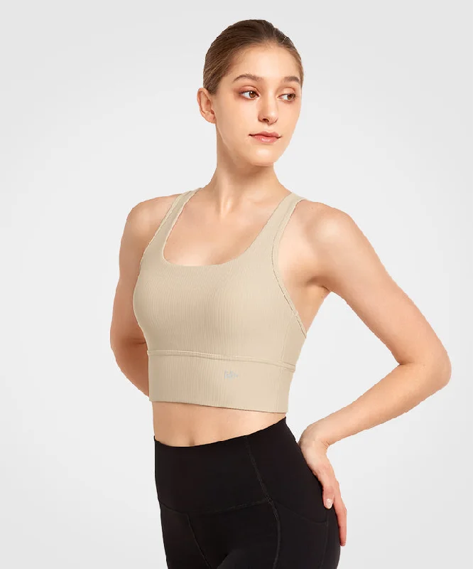 Shift Scoop Neckline Crossback Strappy Padded Yoga Bra | Women's Light Support Sports Bra