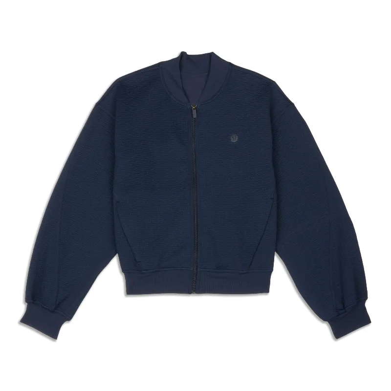 Discount Days Textured Zip-Front Track Jacket - Resale