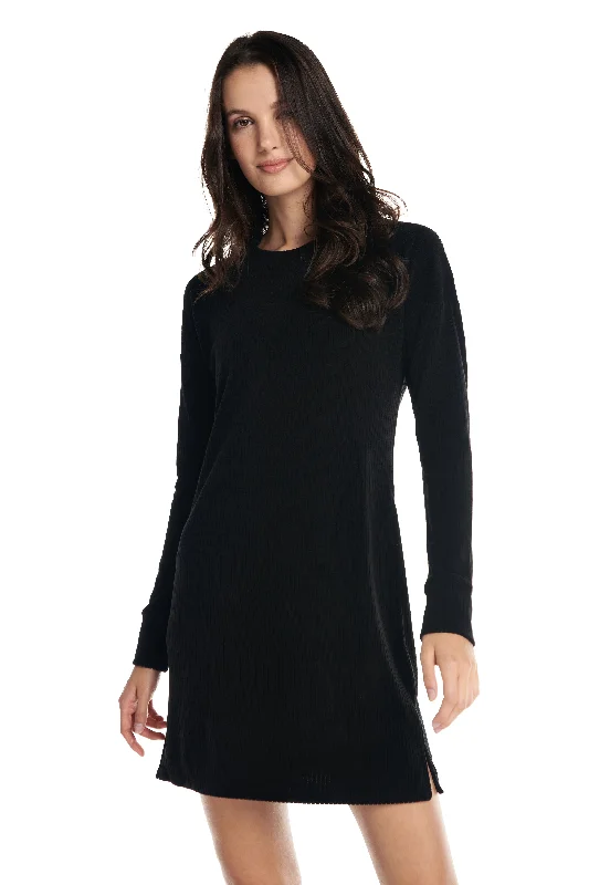 New Deals Velour Ribbed Lounge Longsleeve Dress