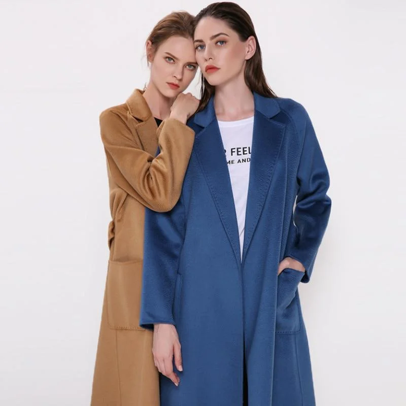 Price Meltdown Water Ripple Double-Sided Cashmere Coat