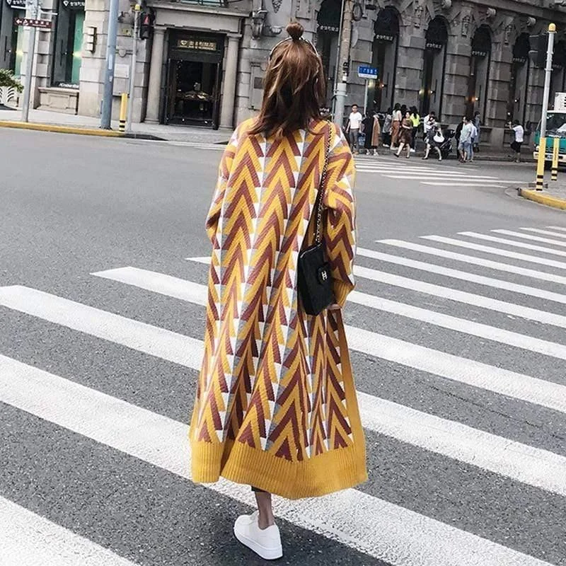 Special Price Women Chic Gold Open Stitch Loose Casual Trench