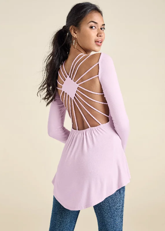 Get It Before It’s Gone Strappy Open Back Top - Lilac