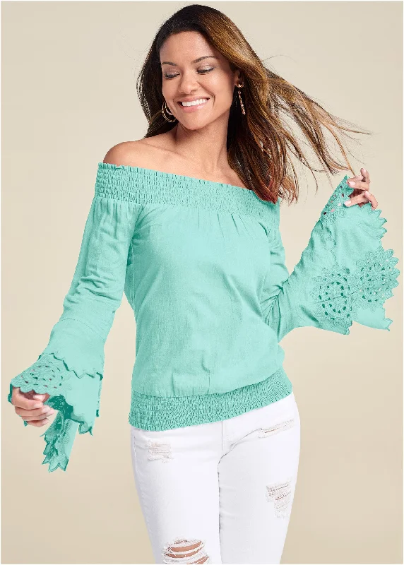 Deal Dash Off-The-Shoulder Top - Mint