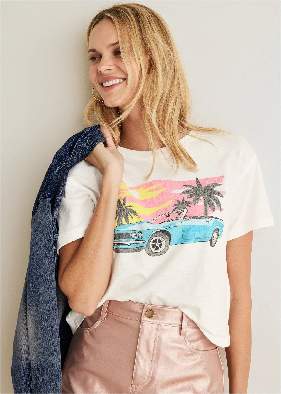 Sale Event Miami Car Graphic Tee - Off White