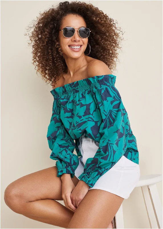 New Deals Off-The-Shoulder Top - Cabana Nights