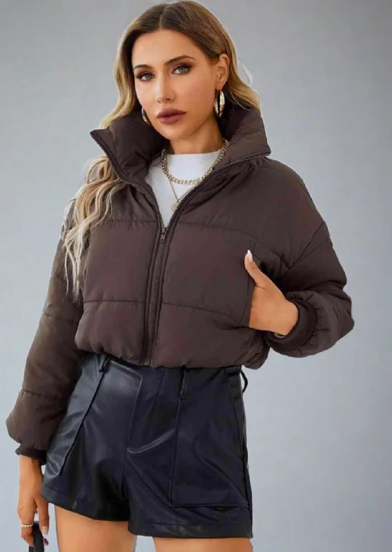 Bargain Prices Zip-Up Winter Coat with Pockets