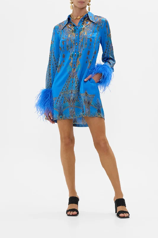Big Savings MINI SHIRT DRESS WITH FEATHER CUFF ARCHIVAL REVIVAL