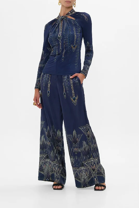 Deal Dash WIDE LEG WAISTED PANT THE EGYPT EFFECT
