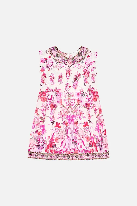 Seasonal Sale KIDS SHIRRED MINI DRESS WITH COLLAR 4-10 BOTANICAL NOVELLA