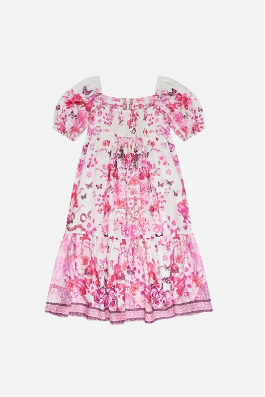 Don't Wait KIDS MIDI DRESS WITH PUFF SLEEVE 12-14 BOTANICAL NOVELLA