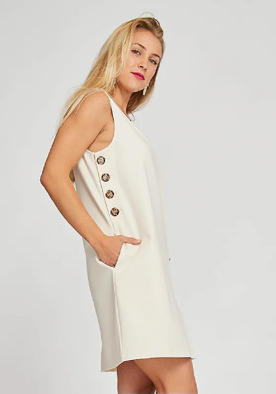 Deal of the Week Admiral Button Shift Dress (Coconut Cream)