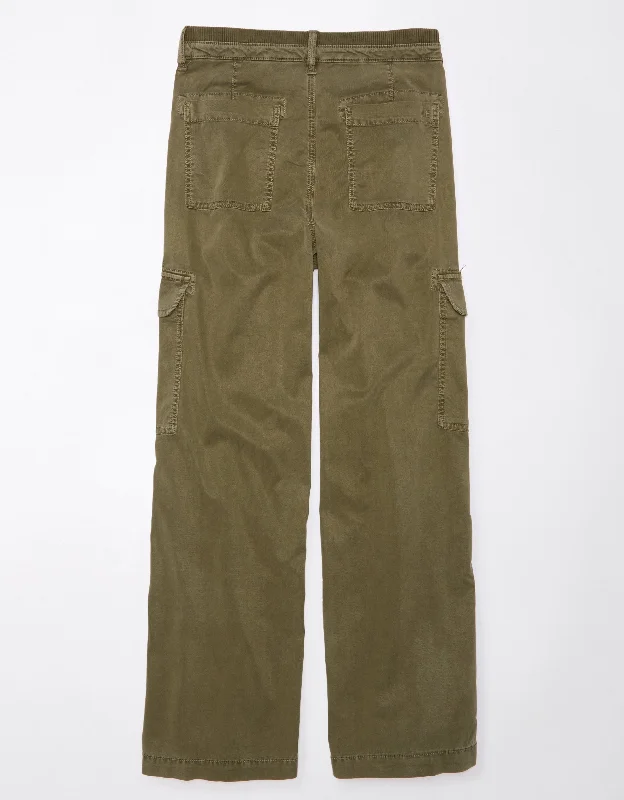 Extra Savings AE Stretch Curvy Super High-Waisted Baggy Wide-Leg Cargo Pant