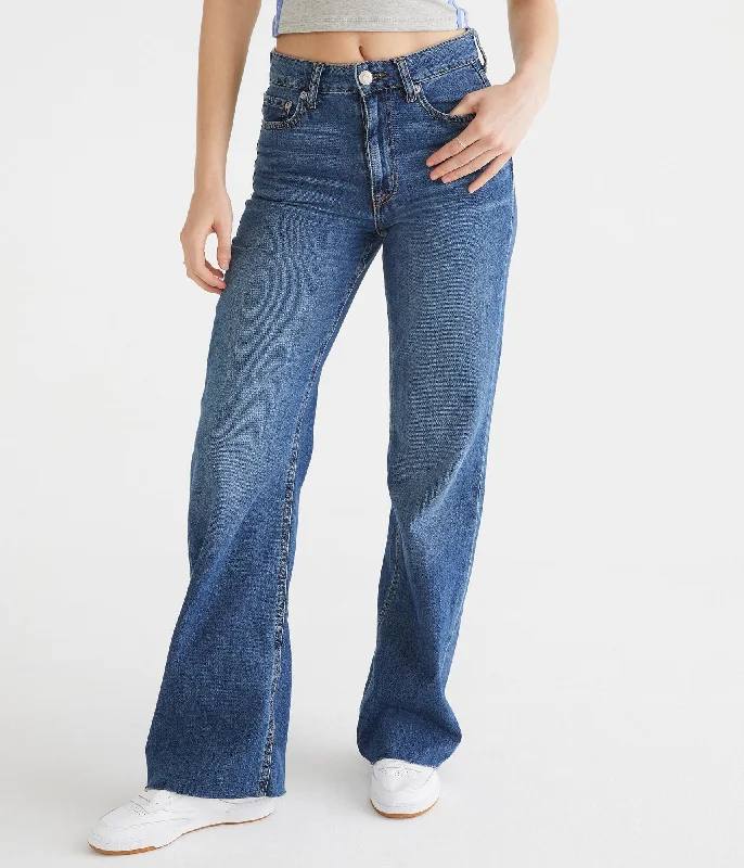 Closeout Sale Aeropostale Women's '90S Super High-Rise Wide Leg Jean***