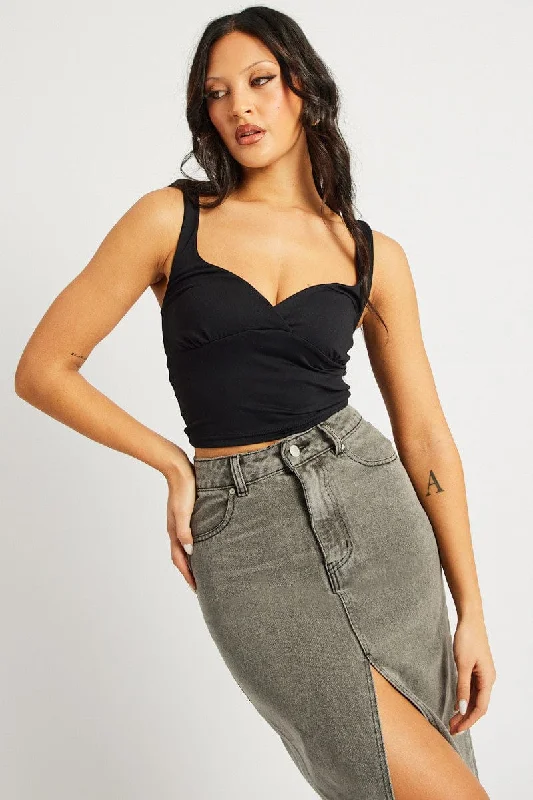 Discount Mania Black Tank Top V Neck Supersoft