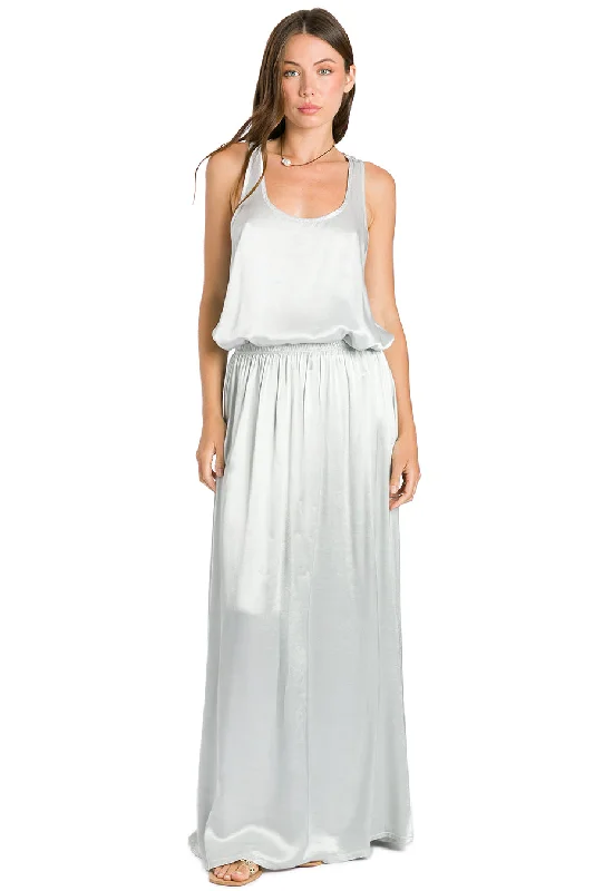 Best Bargains Boho High Waist Satin Maxi Skirt