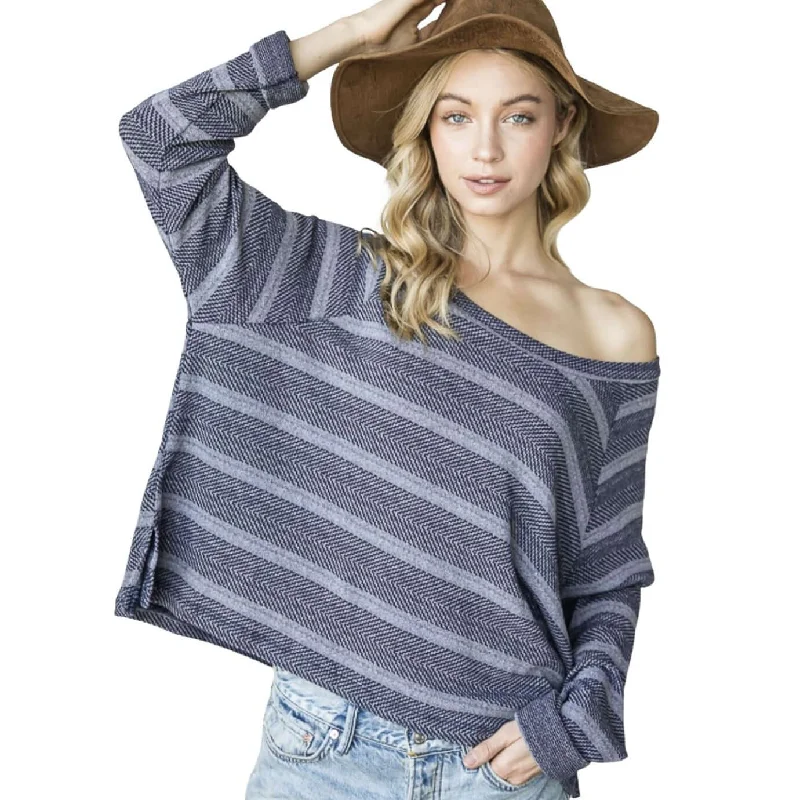 Super Bargain Daily Wear Navy Striped Top Made in USA
