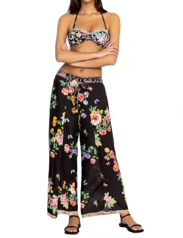 Take Advantage Butterfly Wrap Pant In Black Multi