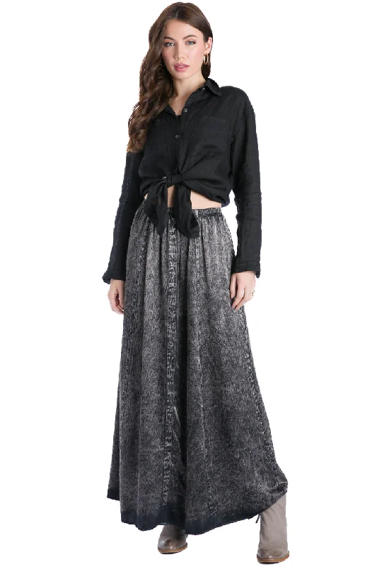 Now or Never Button Front Satin Maxi Skirt