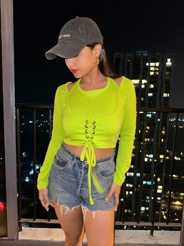 Great Deals Stretchable Ribbed Eyelet Top