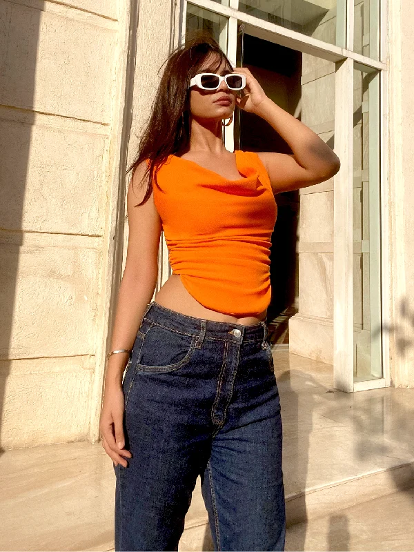Bargain Bin Cotton Stretchable Draped Crop Top