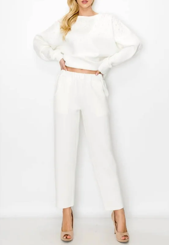 Can't Miss Felice French Scuba Pant In White