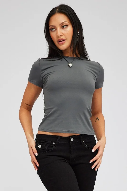 Midnight Madness Grey Supersoft Top Short Sleeve