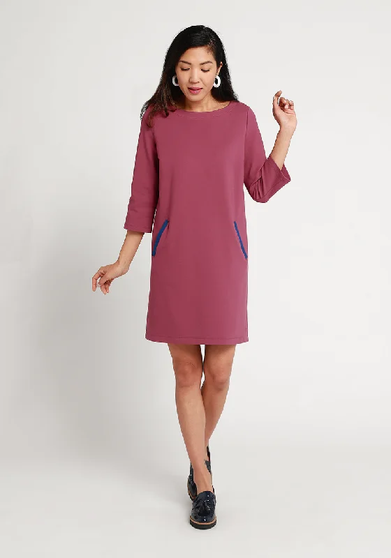 Extra Discounts Half-Day Shift Dress (Mauve)