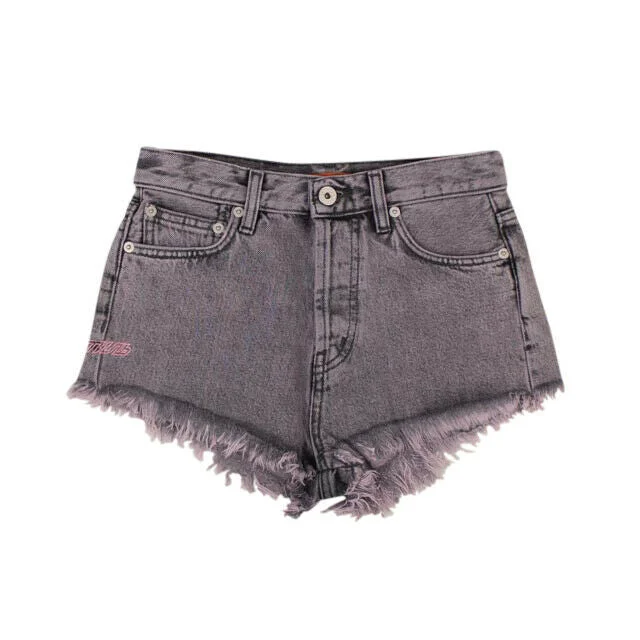 Don't Wait Heron Preston Denim Pink Raw Edge Shorts - Blue
