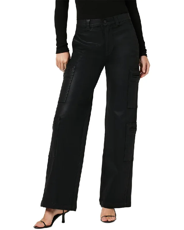 Price Blitz HUDSON Jeans Cargo Coated Blk Beauty Wide Leg Jean