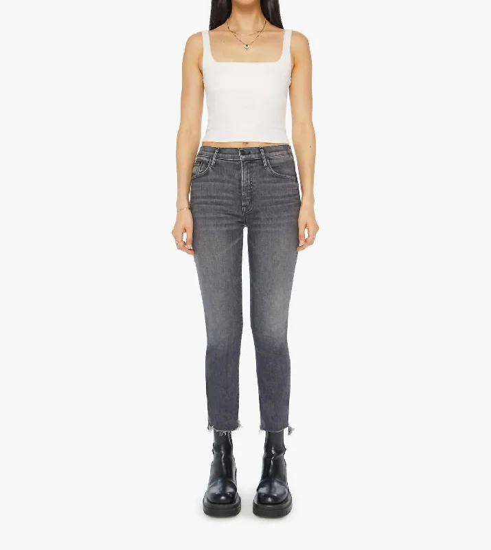 One-DAY Sale Insider Crop Step Fray Jean In Up In Smoke