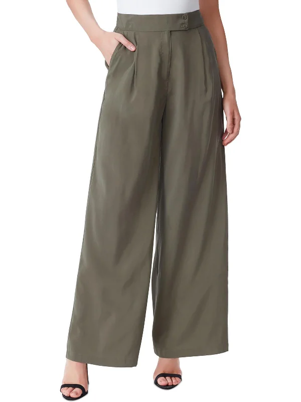 Markdowns Melba Womens Pleated Viscose Wide Leg Pants