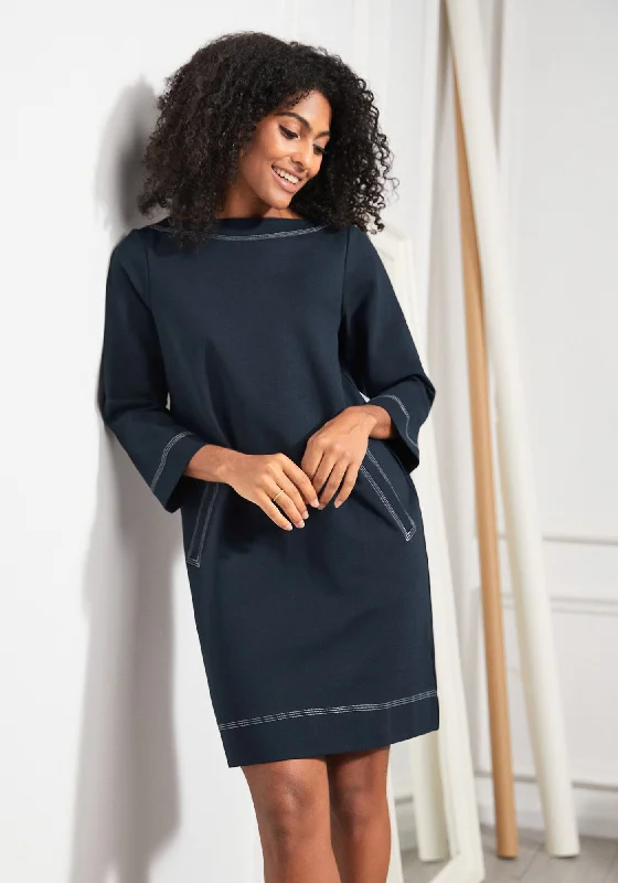 Act Now Modern Muse Shift Dress (Navy)