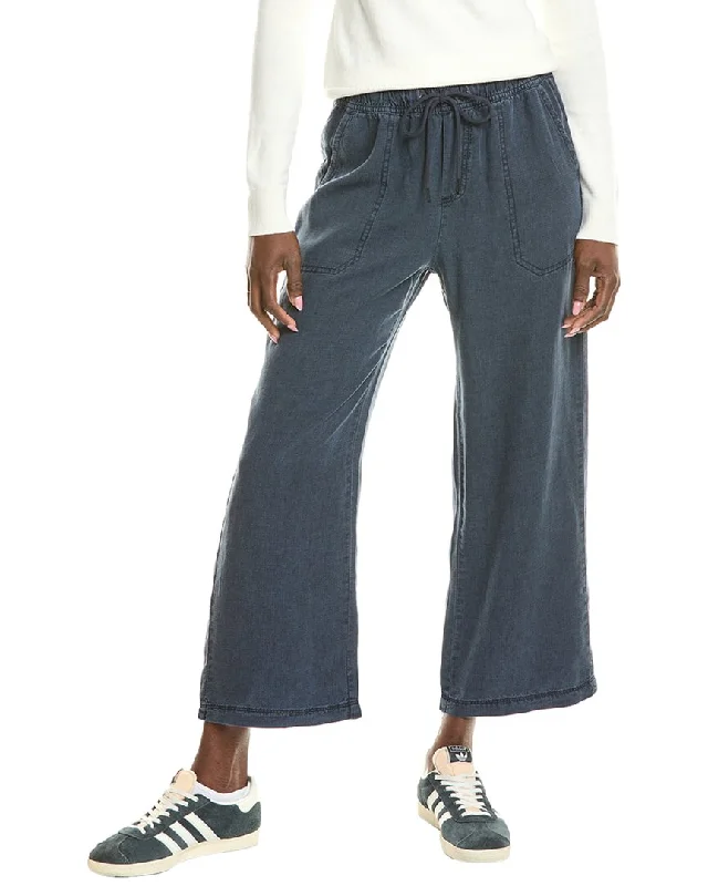 Midnight Madness Splendid Crop Wide Leg Linen-Blend Pant