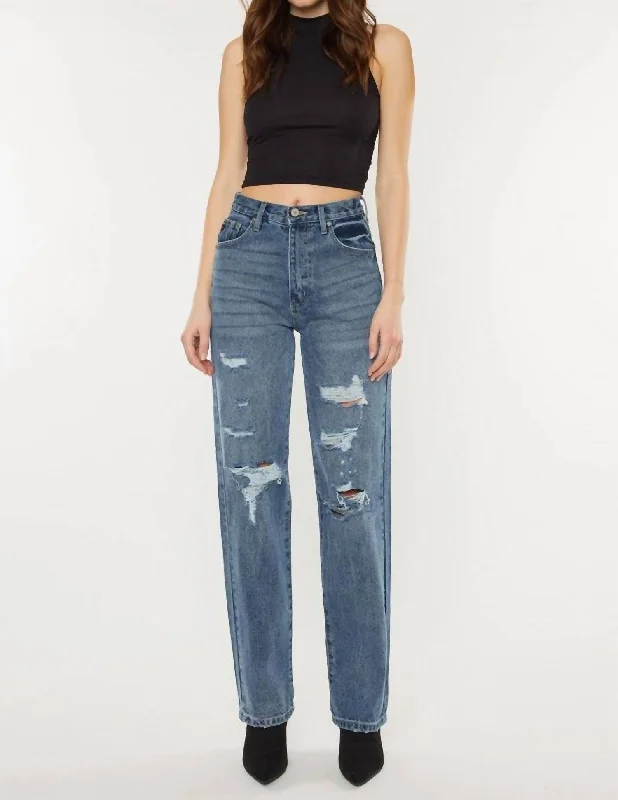 Unmissable Offer Stephanie Ultra High Rise 90's Boyfriend Jeans In Medium Stone Wash