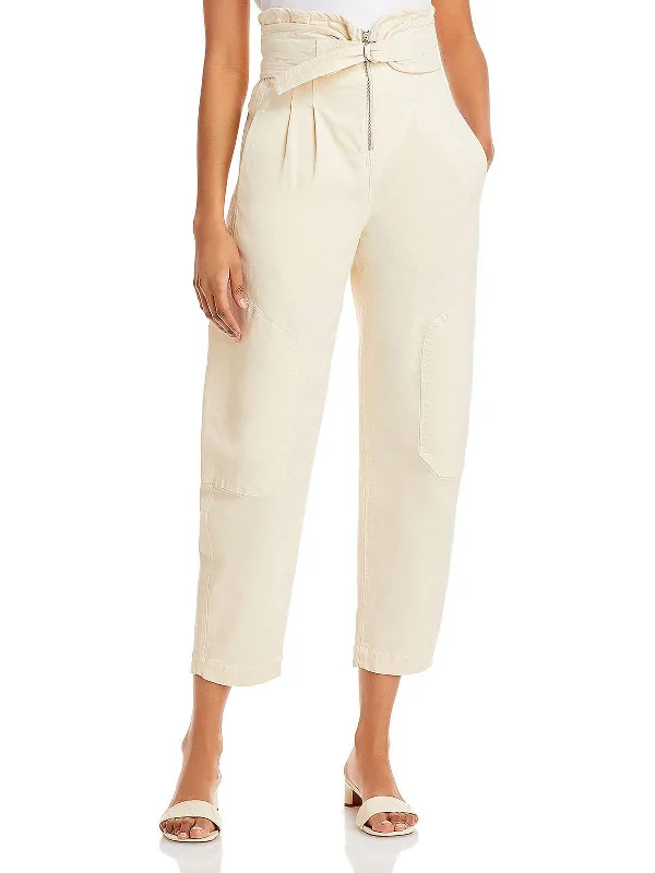 Friends and Family Sale Suri Womens Canvas Belted Paperbag Pants