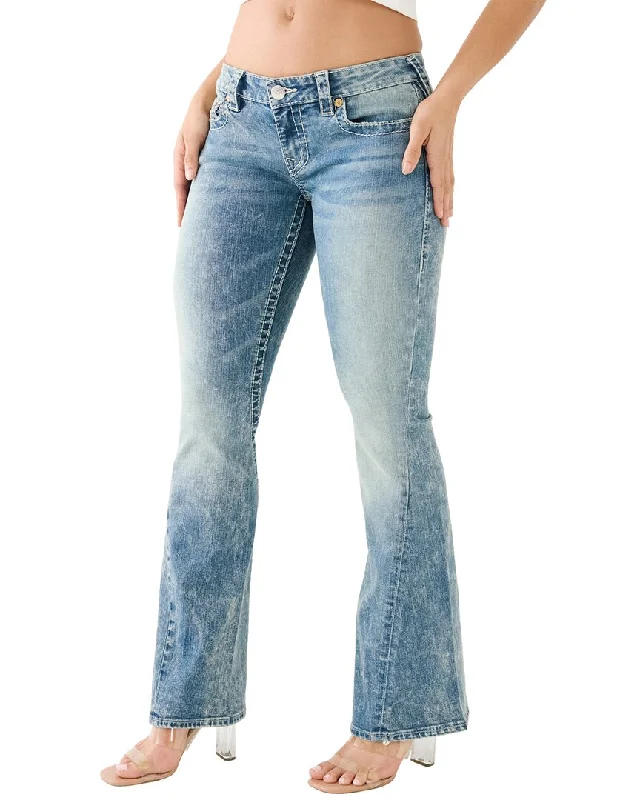 Overstock True Religion Medium Wash Low-Rise Joey Big T Vintage Flare Jean