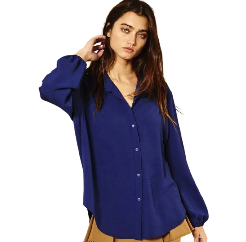Now or Never Simple & Stylish Button Down Blouse Made in USA