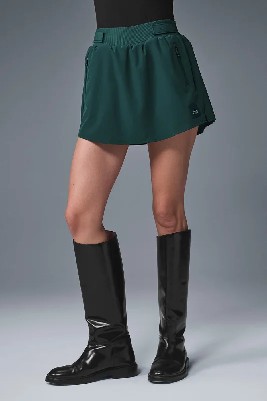 Huge Discounts High-Waist Elevation Mini Skirt - Midnight Green