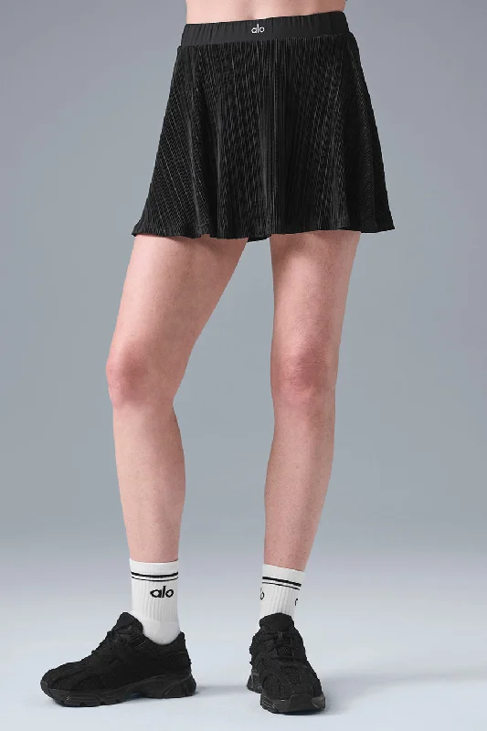 Huge Savings Micro Plisse Tennis Skirt - Black