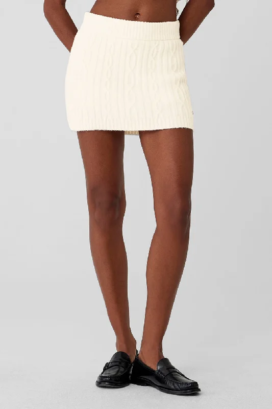 The Best Prices Cable Knit Winter Bliss Mini Skirt - Ivory