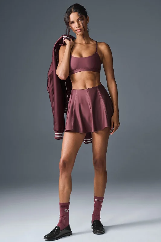 YEAR-End Clearance Airlift Down The Line Tennis Skirt - Burgundy Truffle