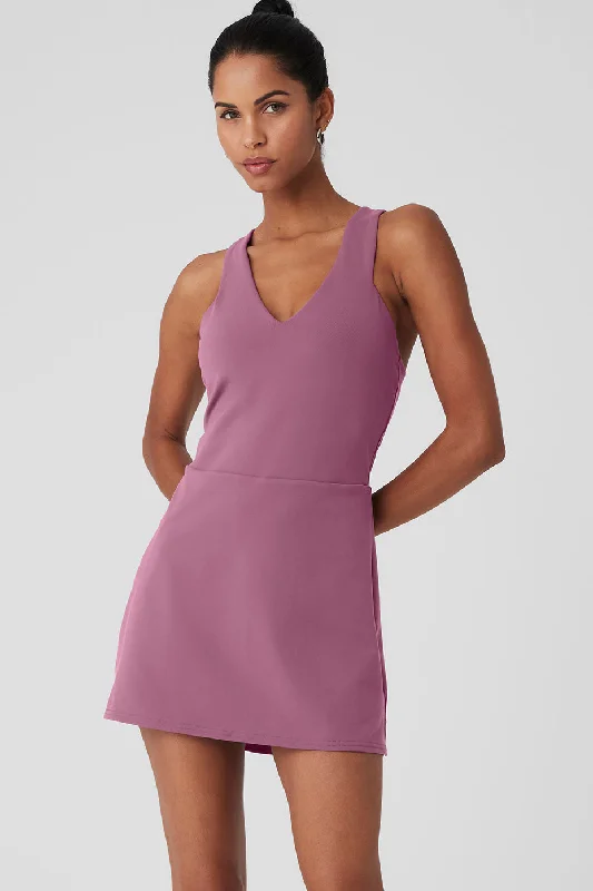 Get It Before It’s Gone Airbrush Real Dress - Soft Mulberry