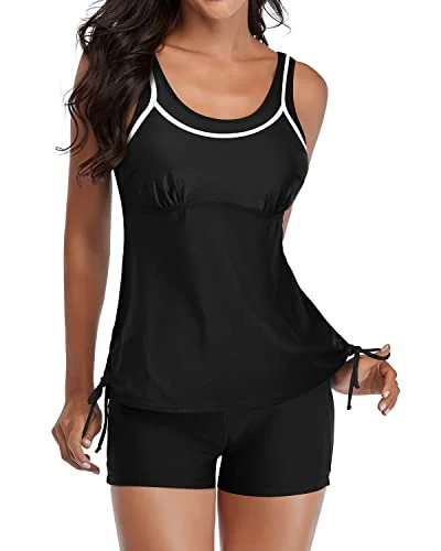 Extra Discounts Women's Adjustable Shoulder Straps Two Piece Tankini Swimsuits-Black Extra Discounts Women's Adjustable Shoulder Straps Two Piece Tankini Swimsuits-Black