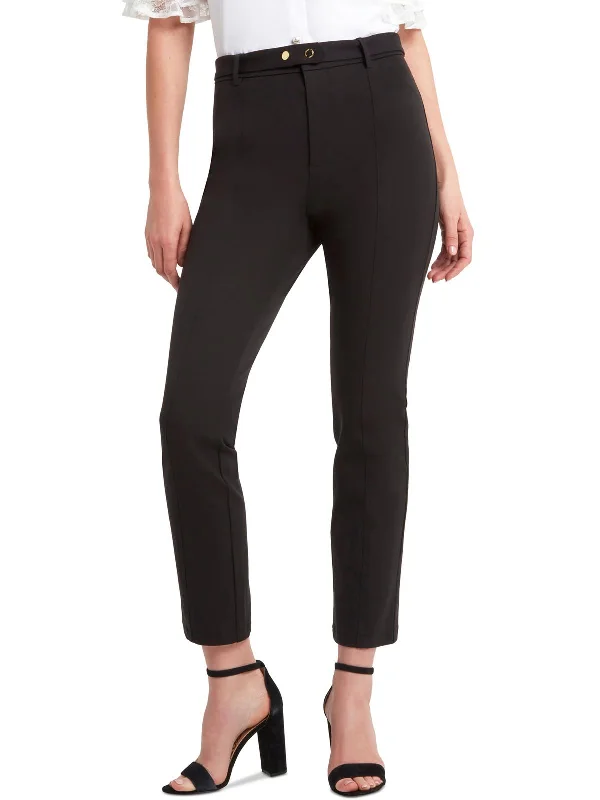 Limited Time Offer Womens Belted Work Straight Leg Pants