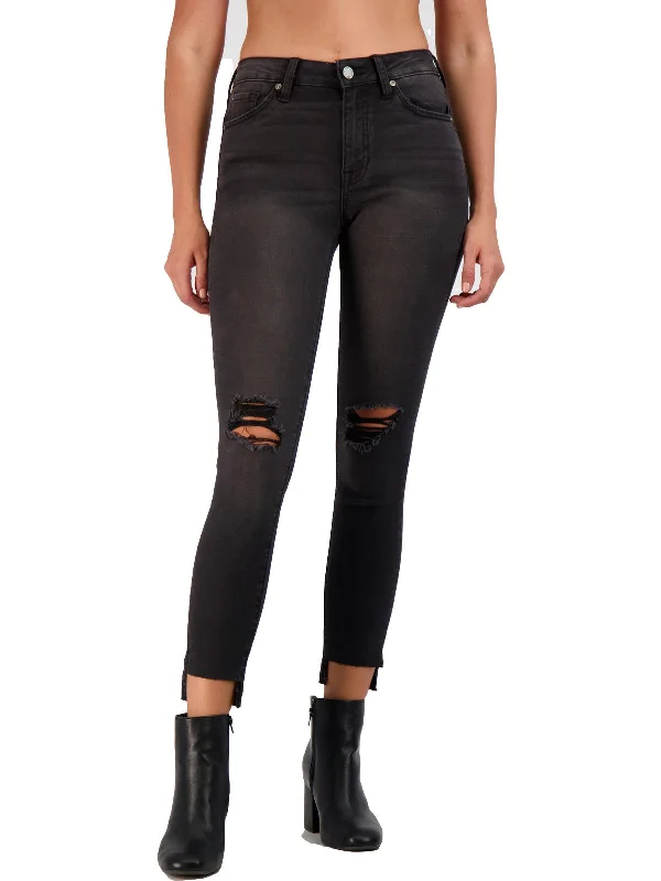 Deep Discounts Womens High Rise Distressed Skinny Jeans