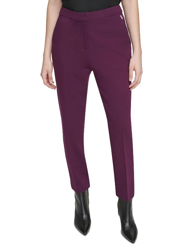 Savings Alert Womens High Rise Solid Ankle Pants