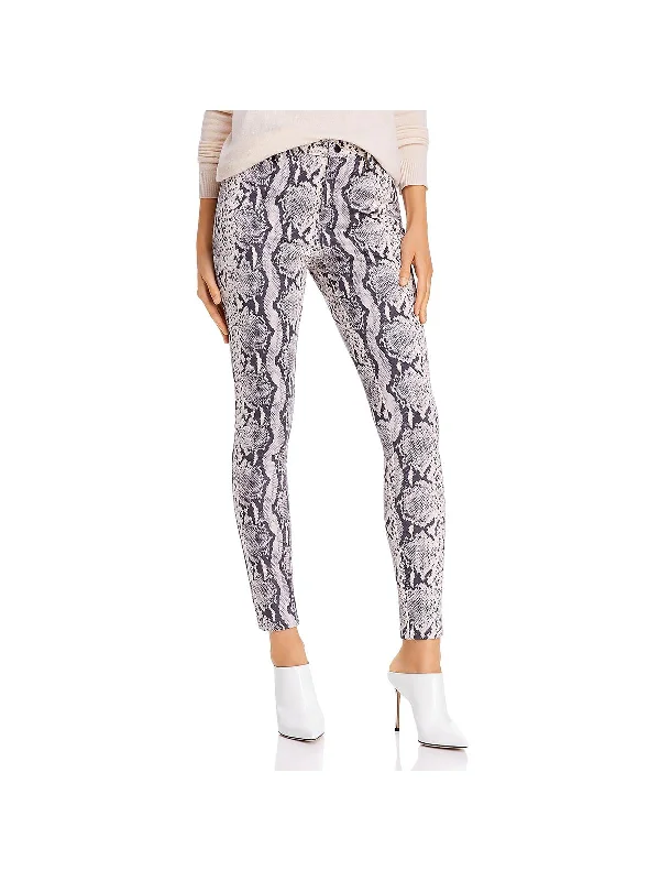 Daily Deals Womens Snake Print Ankle Skinny Pants